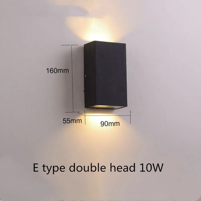 Villa outdoor LED waterproof wall lamp square 5W single head warm white