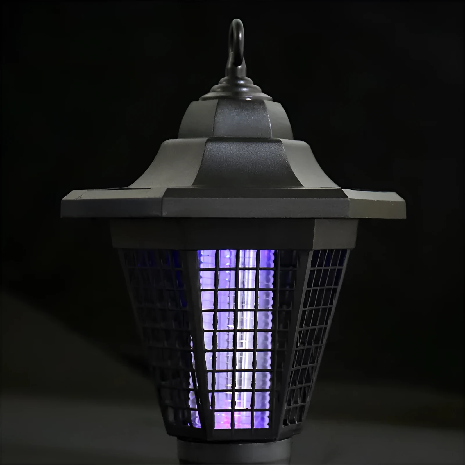 Garden solar mosquito killer lamp with LED light, IP55 waterproof, and manual switch in plugin style
