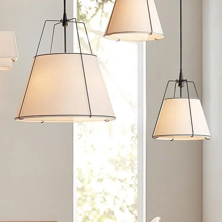 Nordic cloth-craft hanging lamp black gold dining room chandelier diameter options 30-60cm