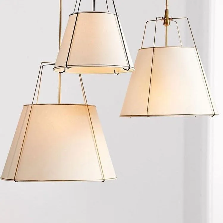 Nordic cloth-craft hanging lamp black gold dining room chandelier diameter options 30-60cm