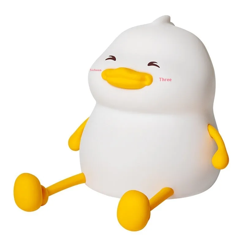 Chubby silicone pat night lamp with USB charging port and adjustable LED lighting