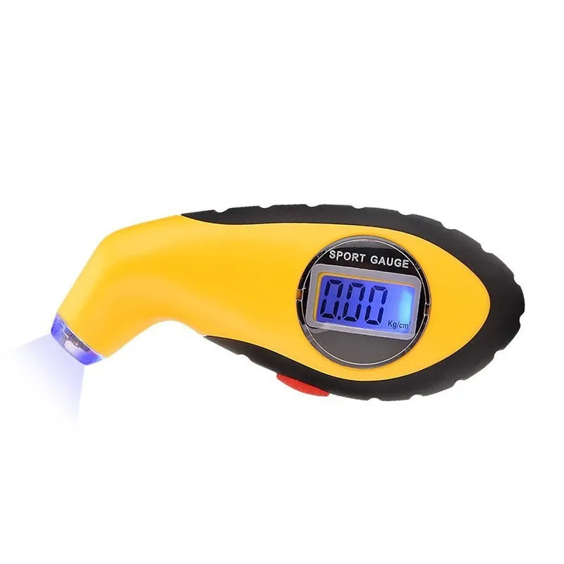 Portable digital tire air pressure gauge with ABS and rubber body for car and motorcycle tyre checks