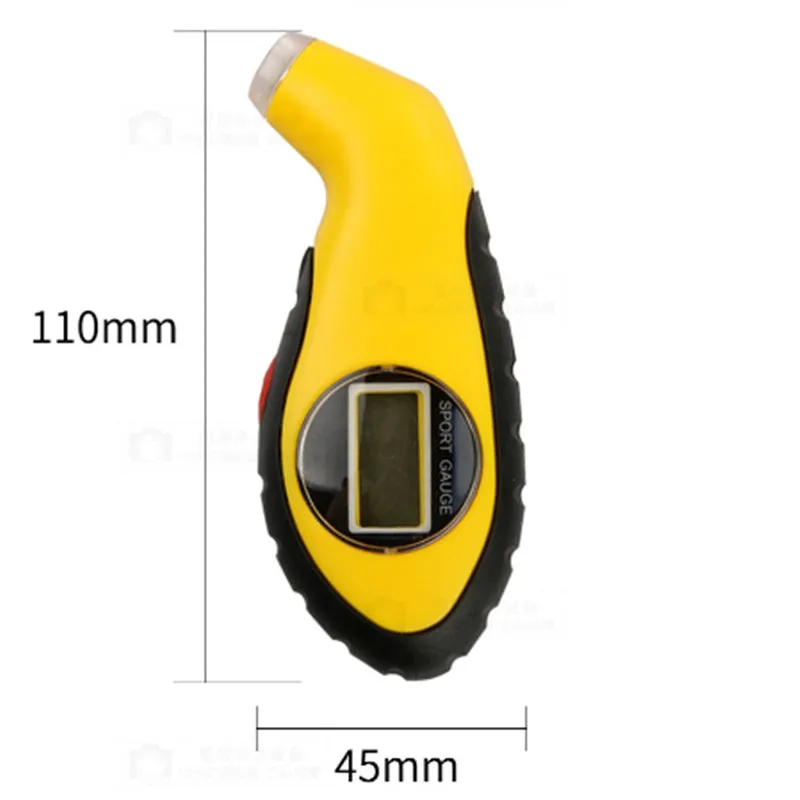 Portable digital tire air pressure gauge with ABS and rubber body for car and motorcycle tyre checks
