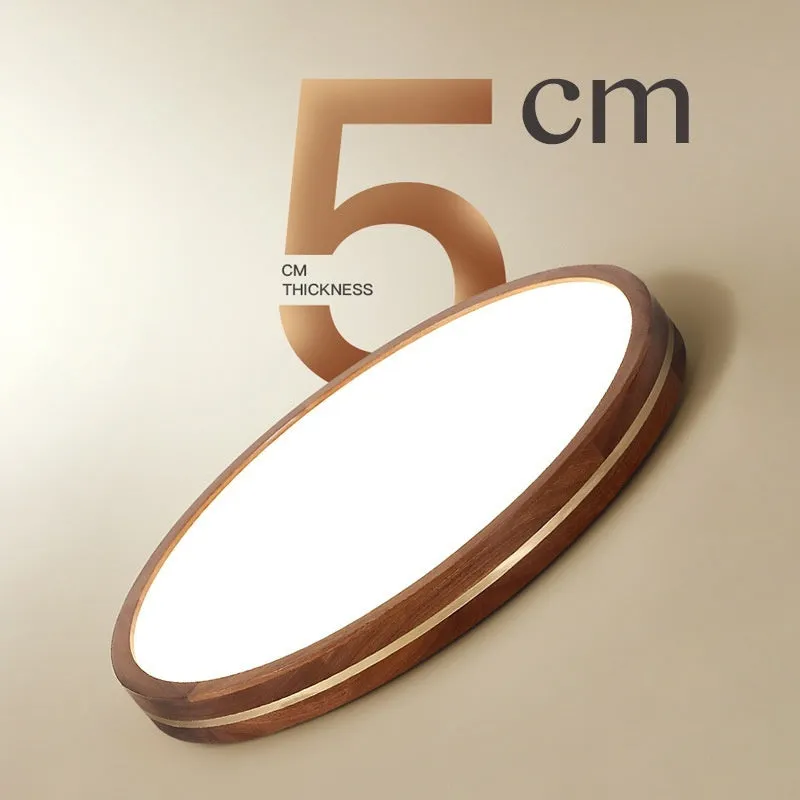 New Chinese ceiling lamp 30cm LED tri-colour dimming wooden modern minimalist for living room bedroom