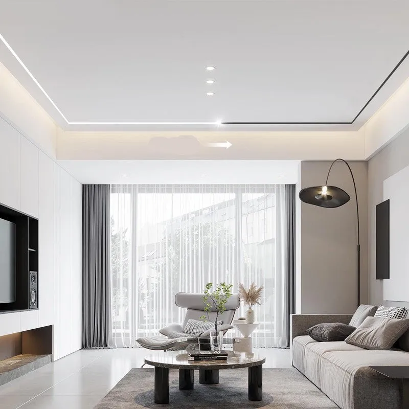 Intelligent control light strip embedded part black aluminium alloy with acrylic lampshade 12.5cm length