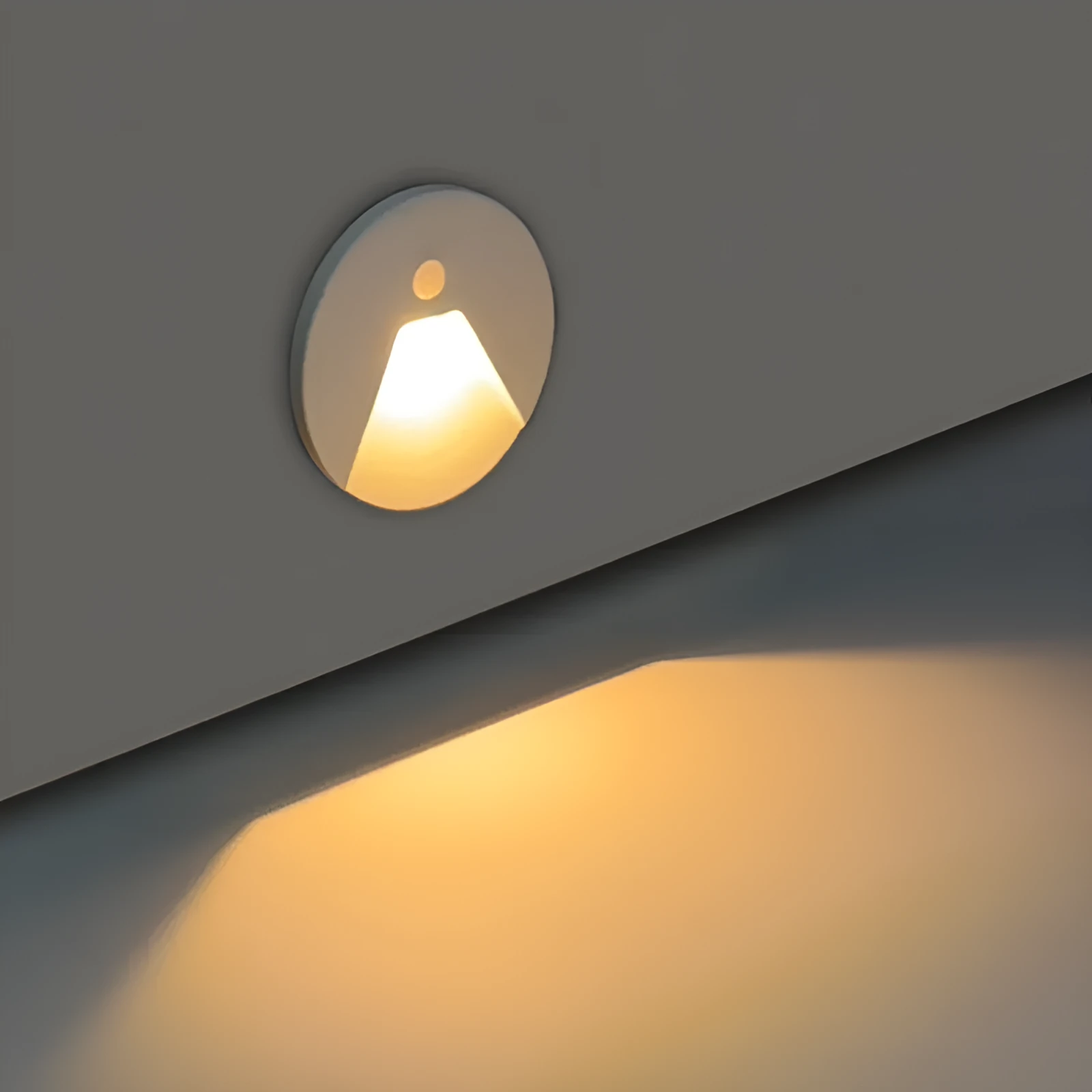 3W aluminium IP65 step light 82mm diameter warm white motion sensor outdoor stair night light