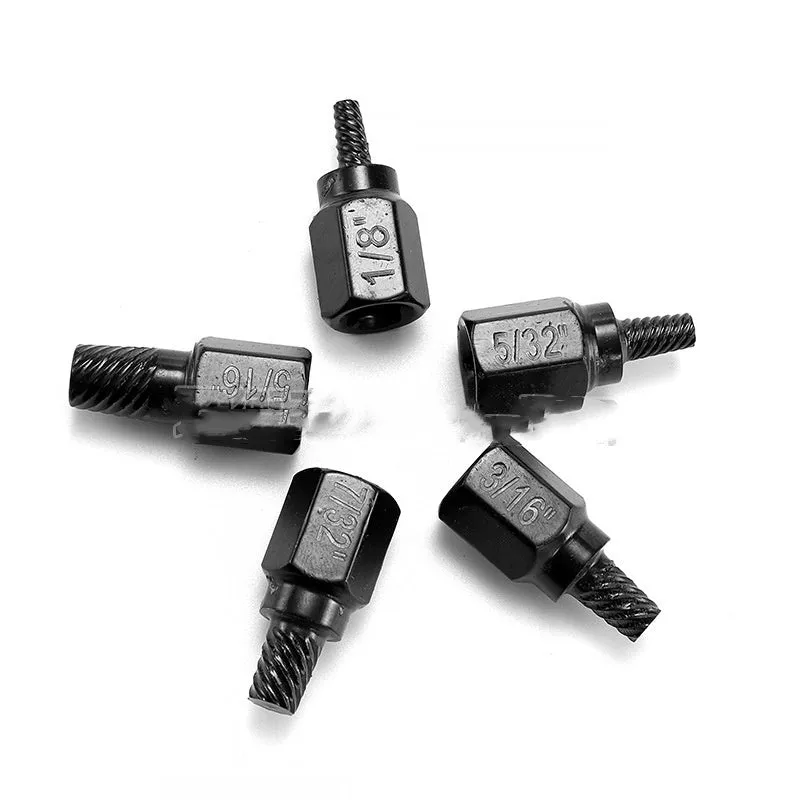 10-piece metal screw extractor set for removing broken bolts and damaged screws