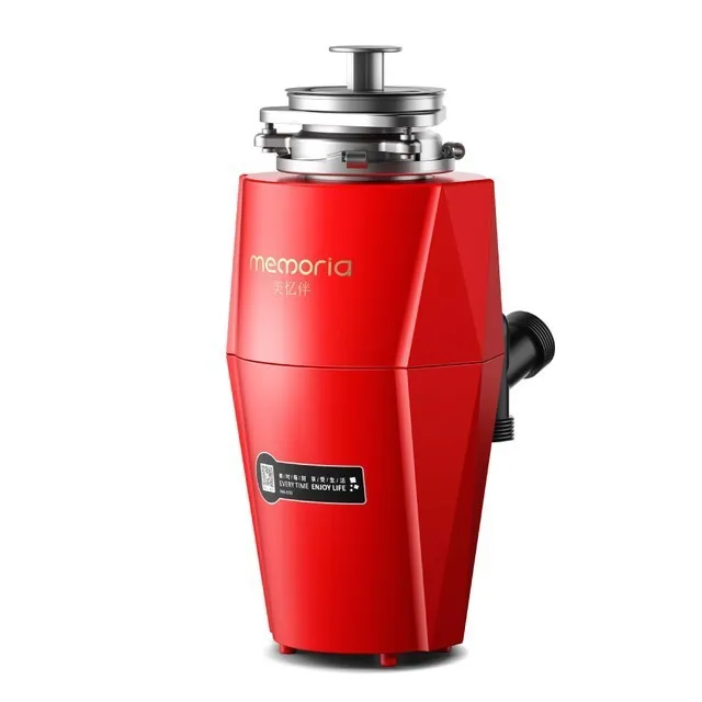 Household kitchen garbage disposal machine 800W villa type in black with metal and plastic construction
