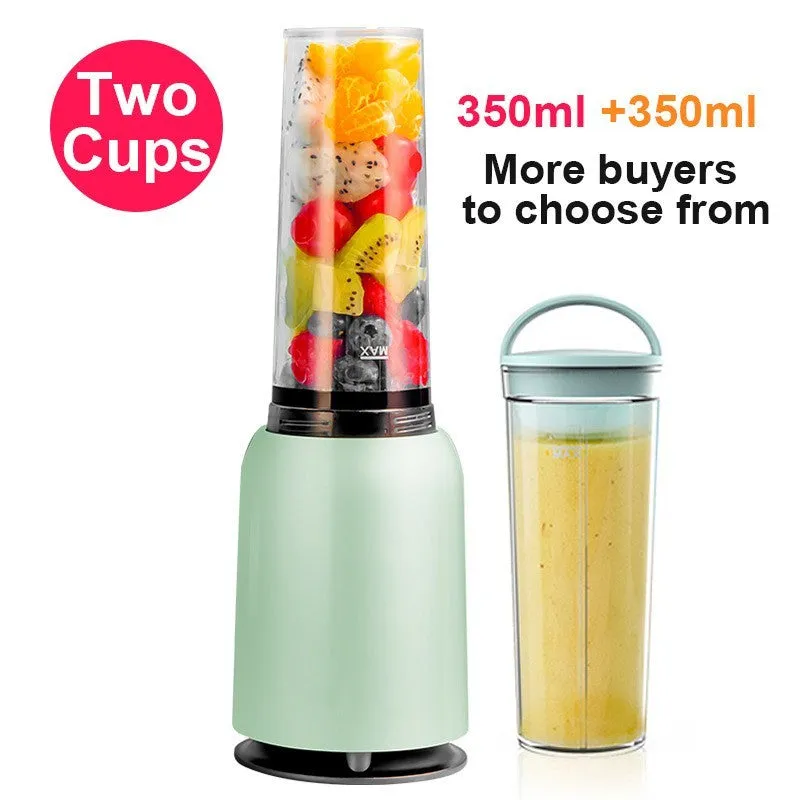 Portable household electric juicer in green with 350ml capacity 230W motor