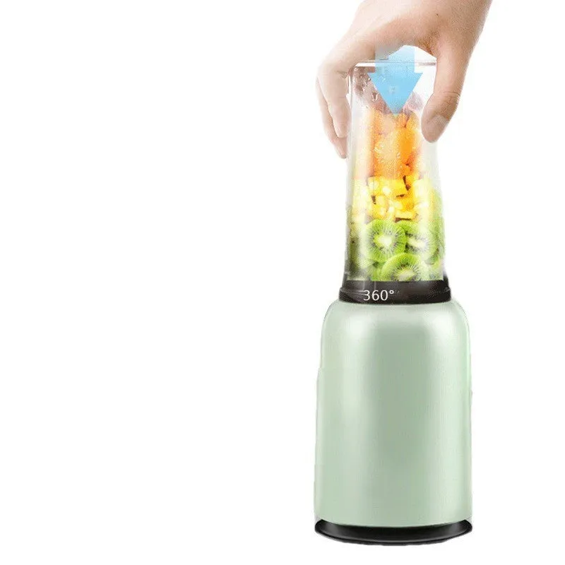 Portable household electric juicer in green with 350ml capacity 230W motor