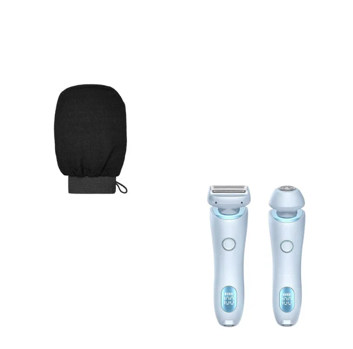 2 in 1 women's electric shaver with two cutting heads, USB rechargeable, IPX7 waterproof, in pink