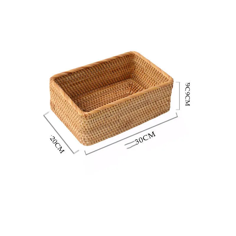 Rattan storage basket made from natural autumn vine for organising cosmetics and jewellery, with stackable design