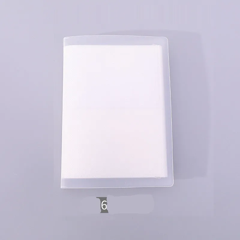 White frosted plastic business card booklet holder with multiple pockets