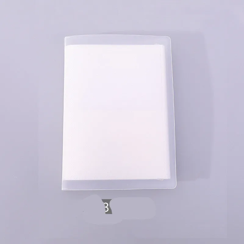 White frosted plastic business card booklet holder with multiple pockets