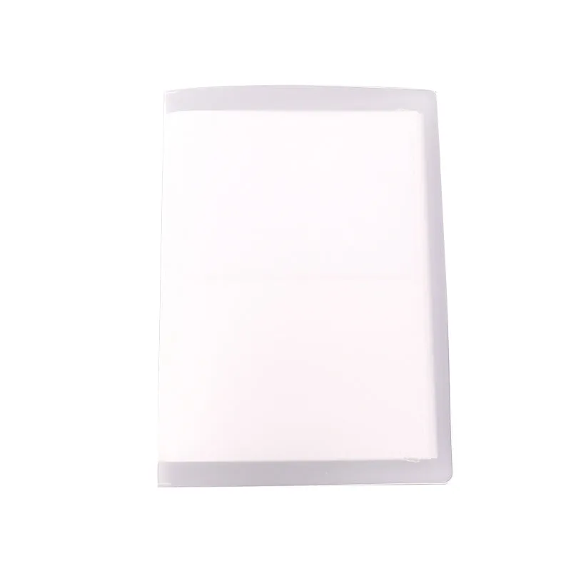 White frosted plastic business card booklet holder with multiple pockets
