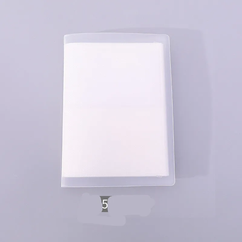 White frosted plastic business card booklet holder with multiple pockets