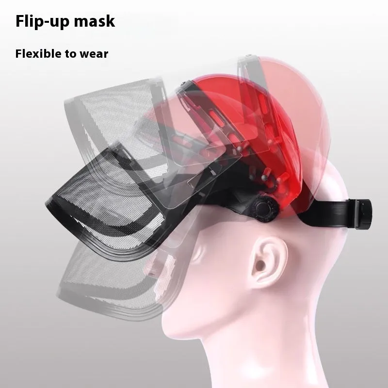 Transparent PVC anti-splash anti-impact face mask with head strap, 1.8mm thick, size 20