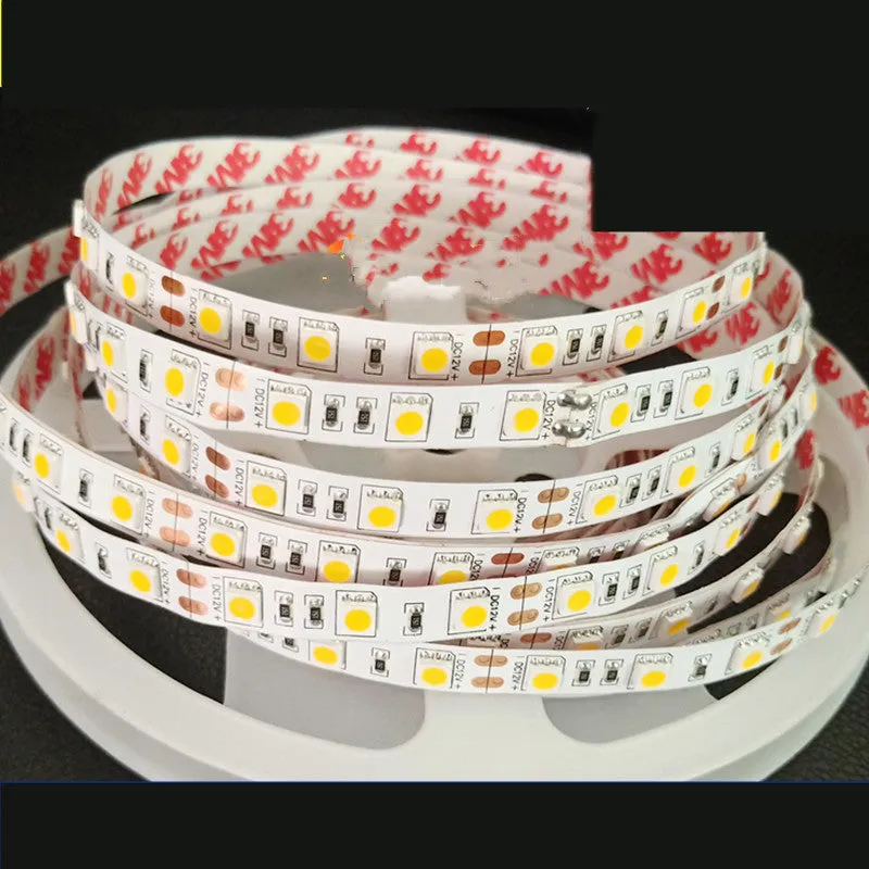Close-up of a flexible white LED light strip (soft light belt) showing dense SMD LEDs, suitable for counter illumination.