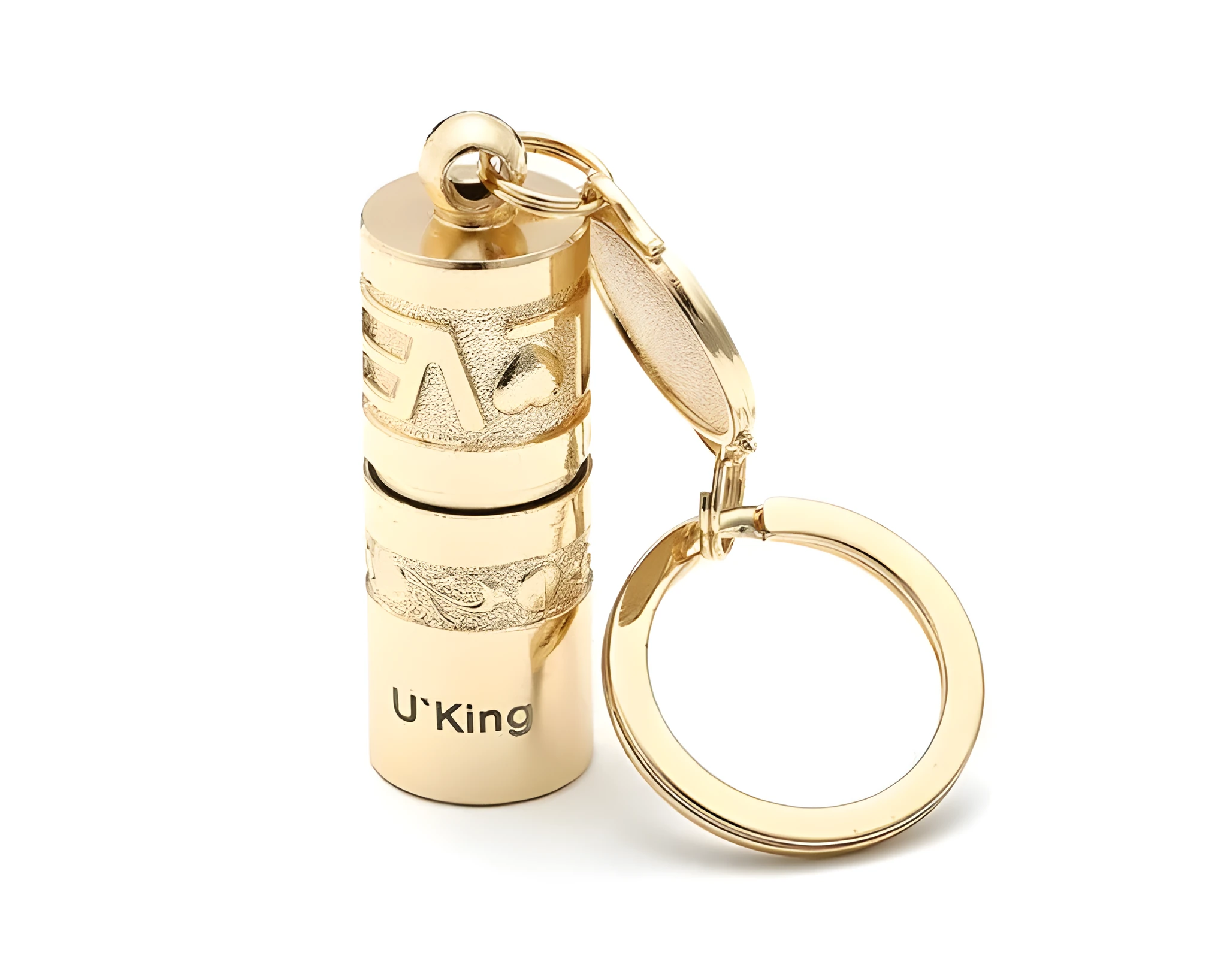 Gold zinc alloy waterproof LED keychain torch for outdoor emergency use