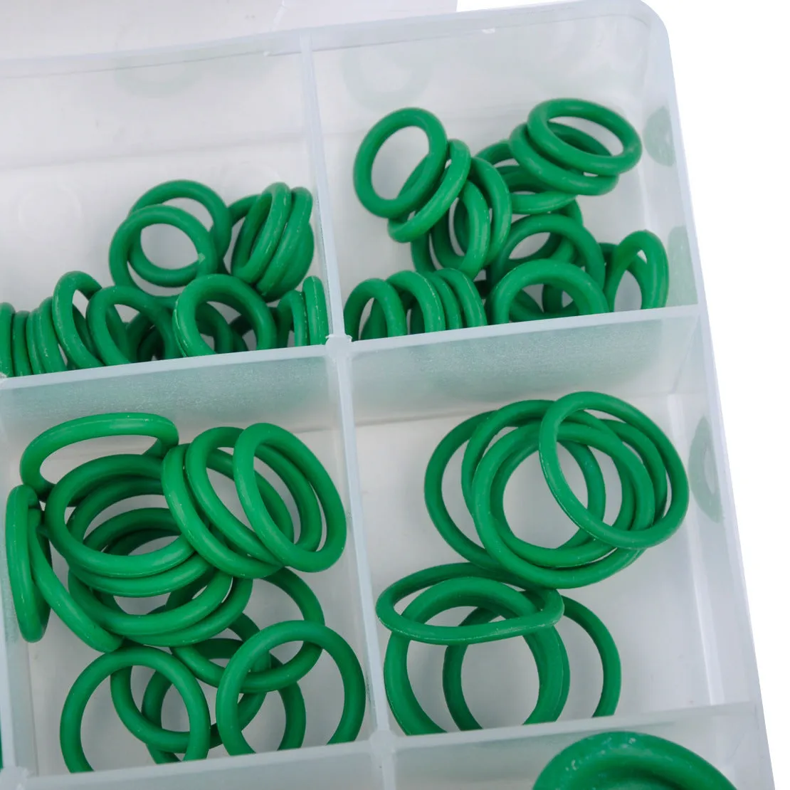 Green rubber O-ring for 270PC air conditioner, 23cm by 10cm by 3mm, on a white background