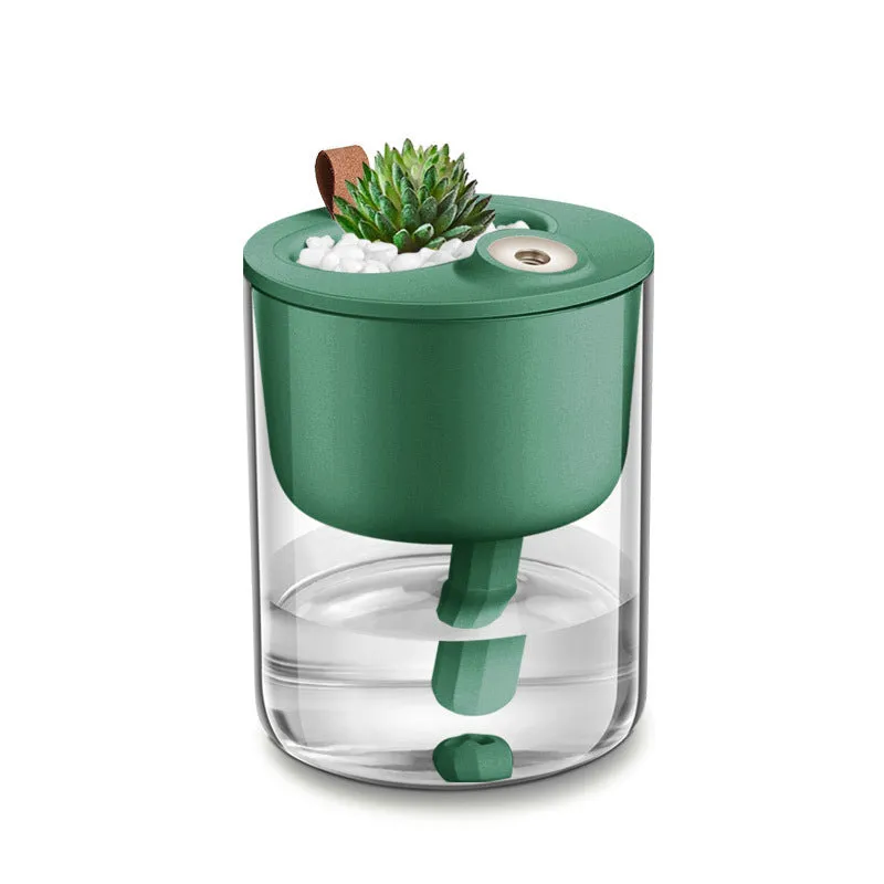 Desktop USB humidifier in green with 320ml capacity and 4-hour timer