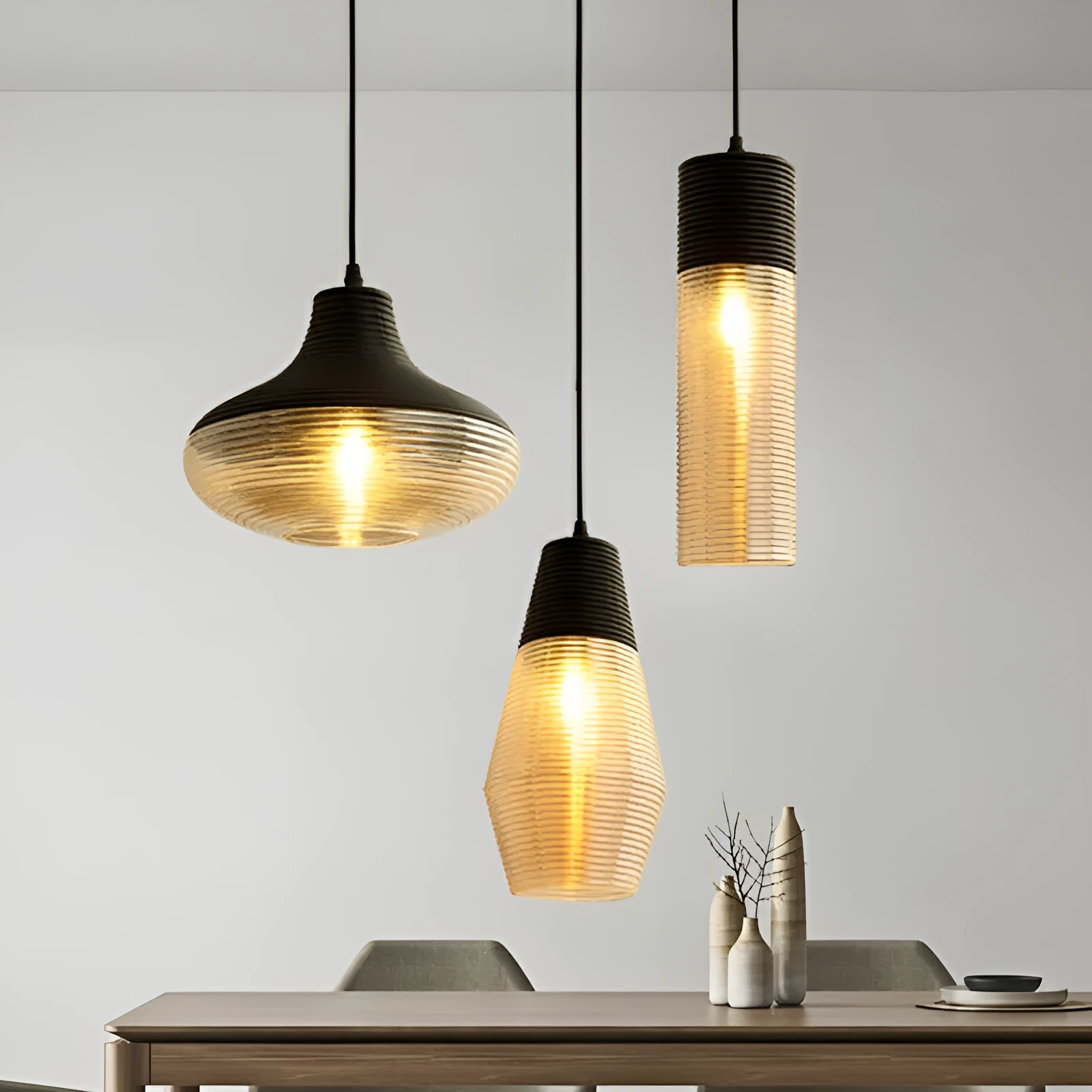 Glass creative chandelier in modern simple style with multiple light colour options for staircase cafe bar restaurant