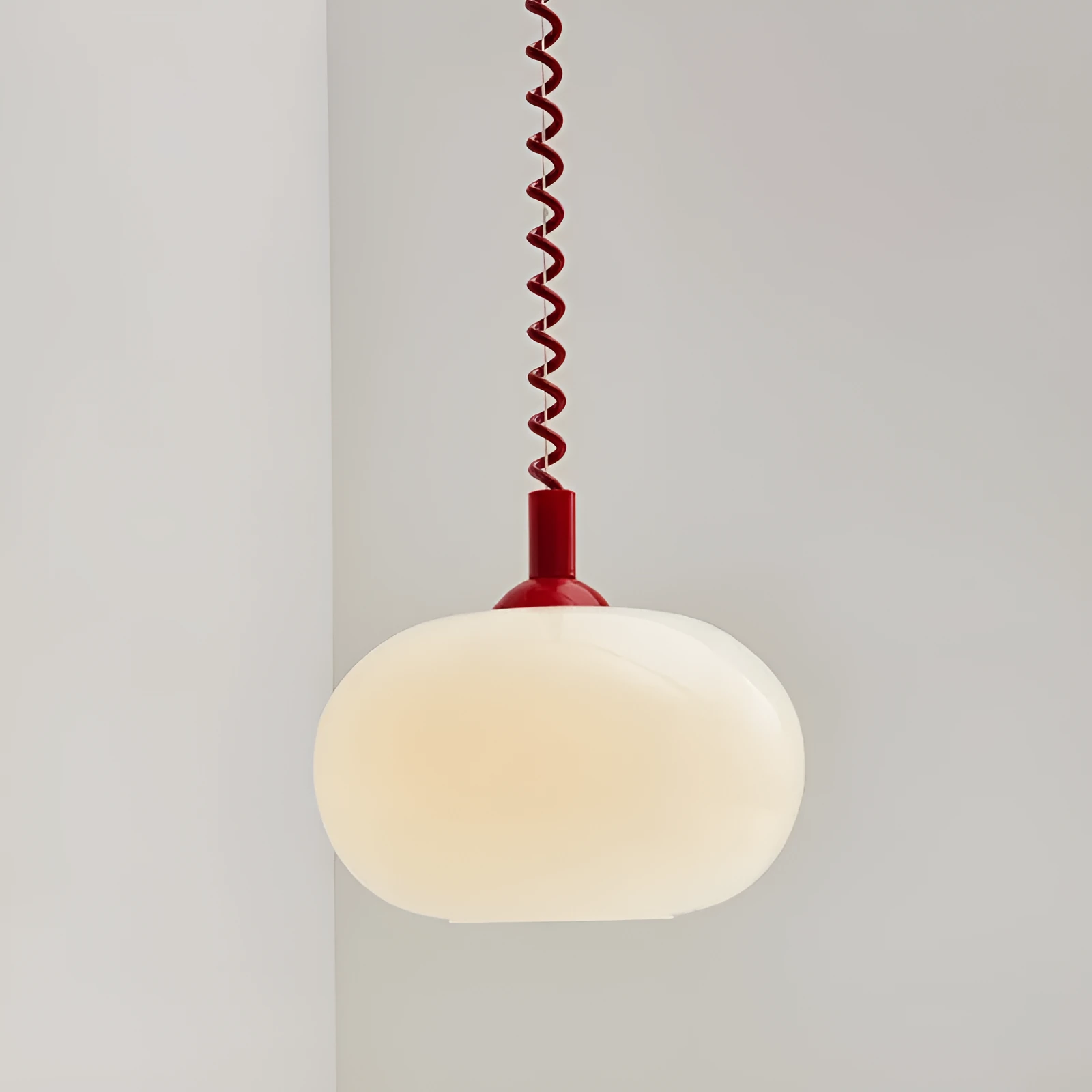 Chinese style glass chandelier D250mm modern simplicity with red flexible wire