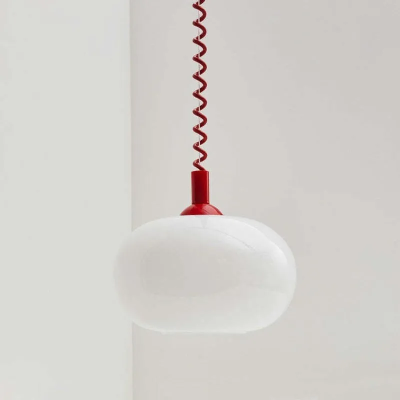 Chinese style glass chandelier D250mm modern simplicity with red flexible wire