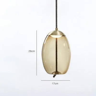 Modern glass chandelier with LED light, 30x30.5cm, for restaurant and home decoration