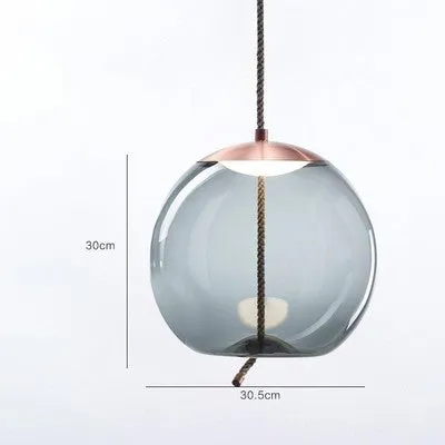 Modern glass chandelier with LED light, 30x30.5cm, for restaurant and home decoration