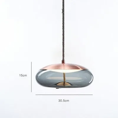 Modern glass chandelier with LED light, 30x30.5cm, for restaurant and home decoration