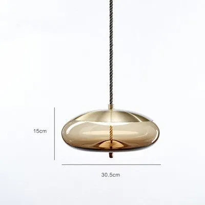 Modern glass chandelier with LED light, 30x30.5cm, for restaurant and home decoration