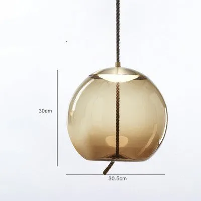 Modern glass chandelier with LED light, 30x30.5cm, for restaurant and home decoration