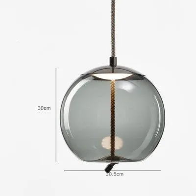 Modern glass chandelier with LED light, 30x30.5cm, for restaurant and home decoration