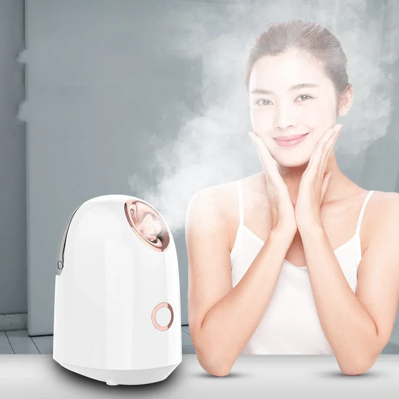 White steam facial spray hydration apparatus with 150ml water tank, USA 220V warm mist steamer