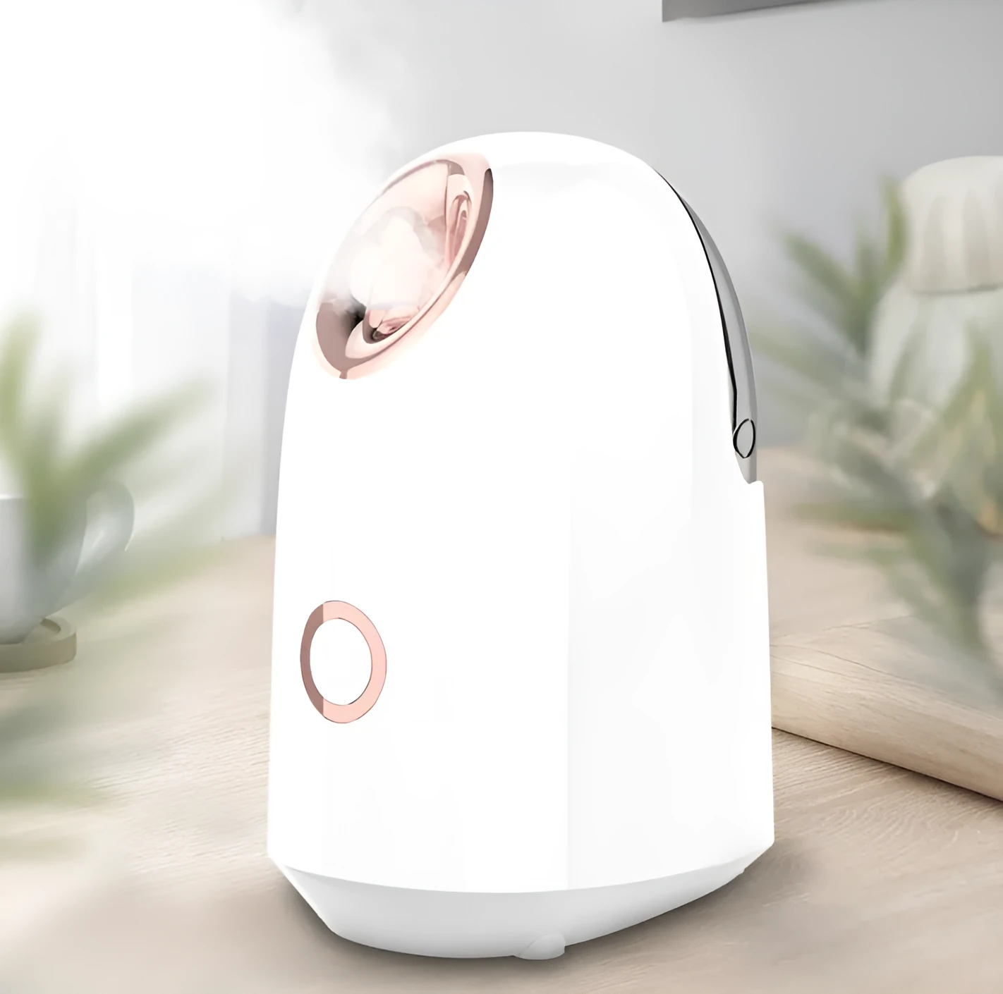 White steam facial spray hydration apparatus with 150ml water tank, USA 220V warm mist steamer