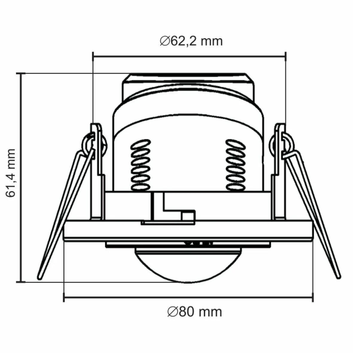 PIR26 adjustable infrared sensor module with rotating head, 8m range, copper tinned contacts