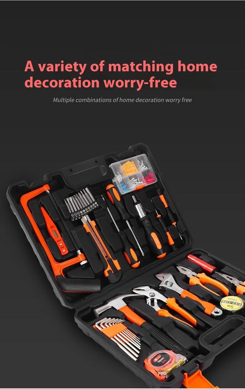 Carbon steel comprehensive household hardware kit 108pcs tools suit for home maintenance