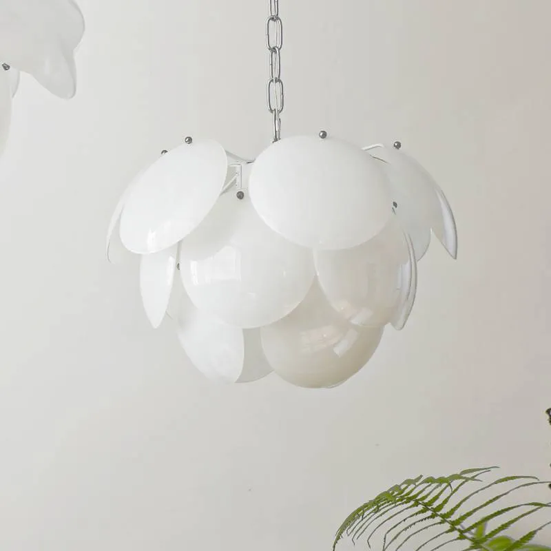 Modern French simplicity glass pine ceiling light, 45cm or 55cm diameter, 110V for living room and bedroom