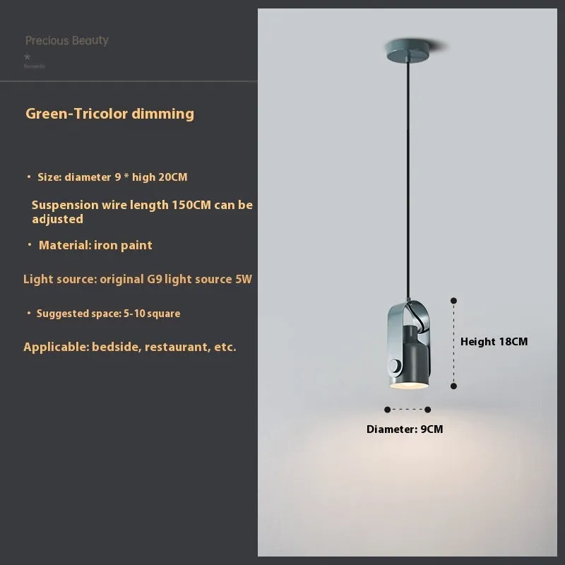 Creative log-style suspension chandelier with wrought iron paint finish in black, 9 cm diameter