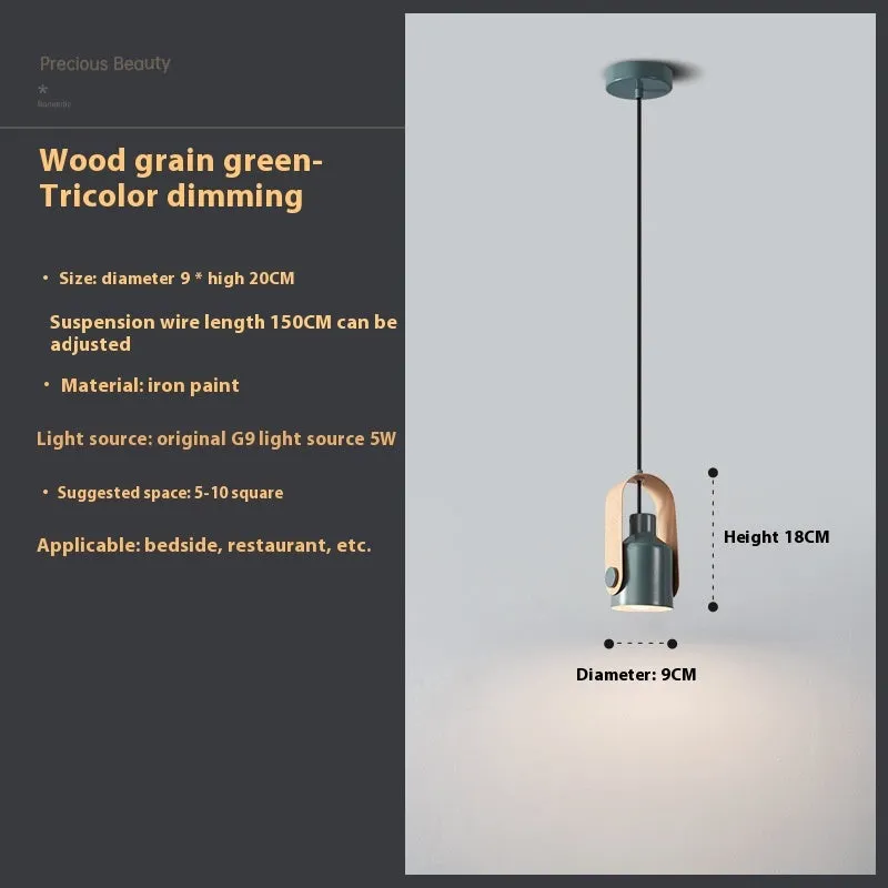Creative log-style suspension chandelier with wrought iron paint finish in black, 9 cm diameter