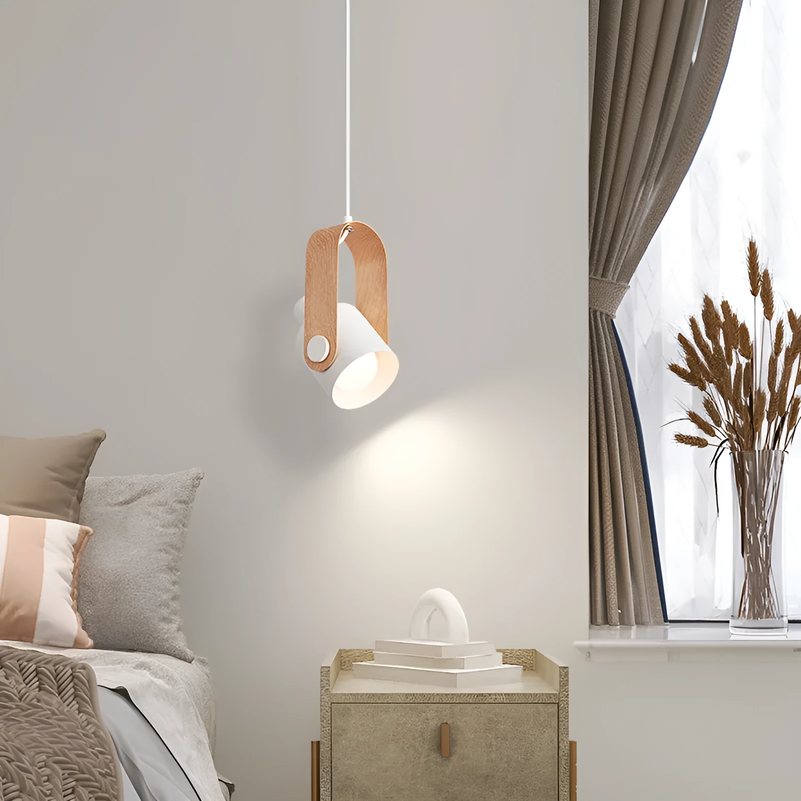 Creative log-style suspension chandelier with wrought iron paint finish in black, 9 cm diameter