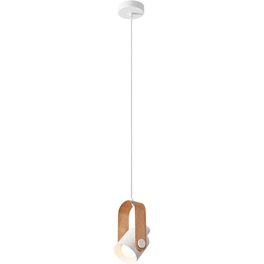 Creative log-style suspension chandelier with wrought iron paint finish in black, 9 cm diameter