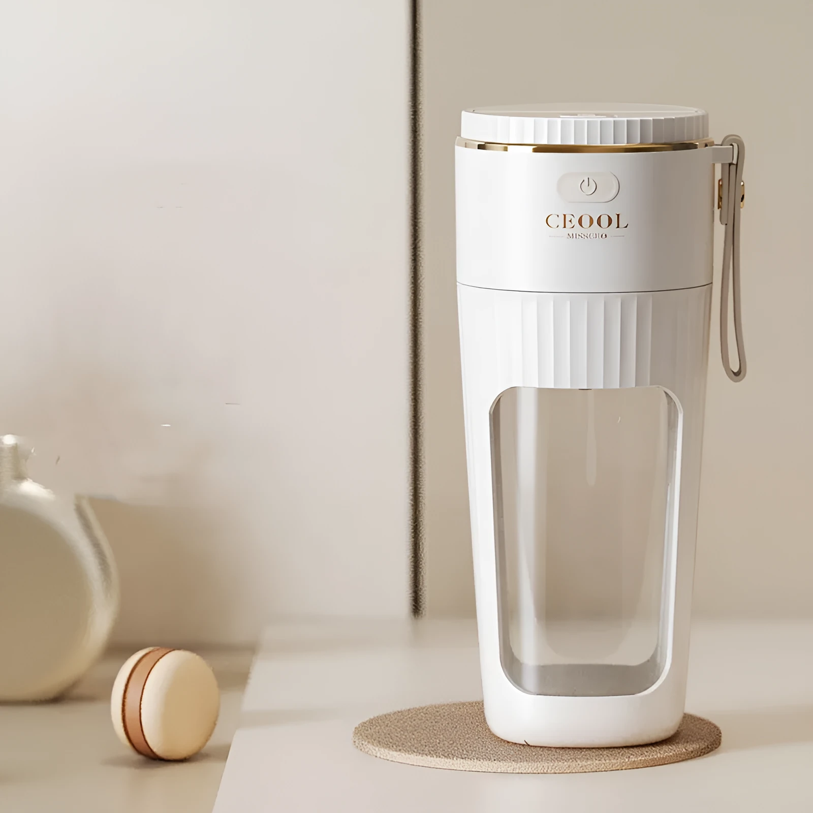 Portable electric juicer cup 340ml with rechargeable battery and charging cable