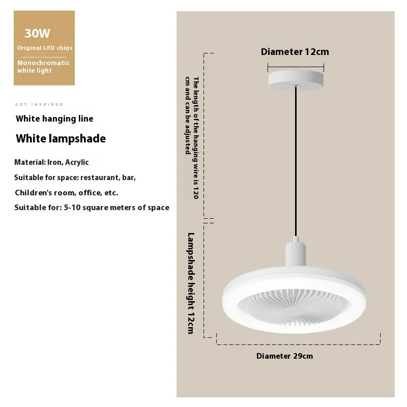 Modern minimalist ceiling fan lamp with light, golden chandelier finish, quiet muted motor for bedroom dining room