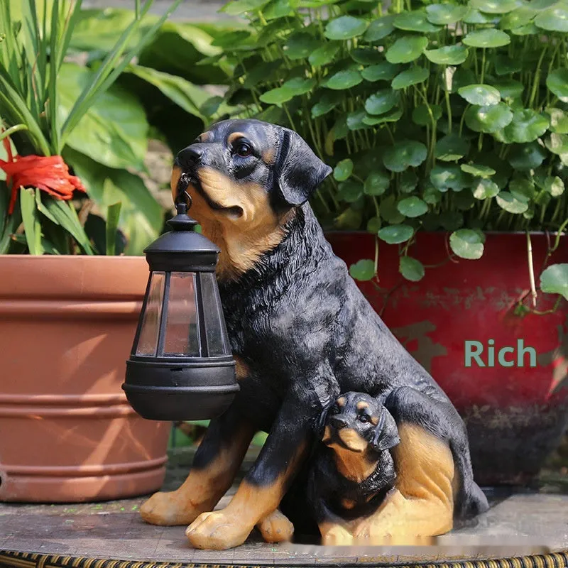 Solar garden lamp ornament resin craft in pastoral style with colour option