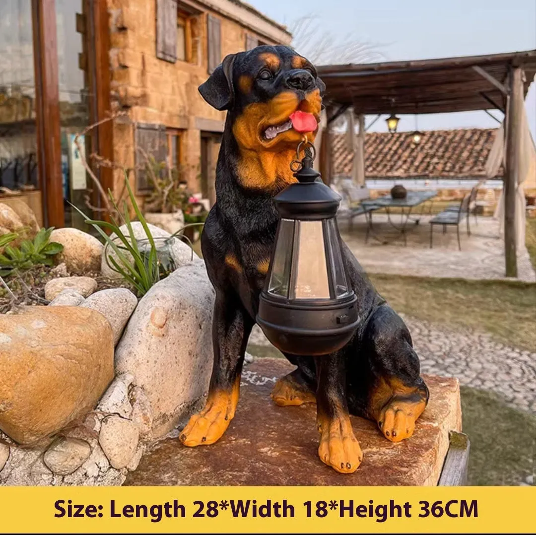 Solar garden lamp ornament resin craft in pastoral style with colour option