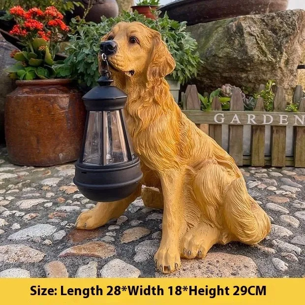 Solar garden lamp ornament resin craft in pastoral style with colour option