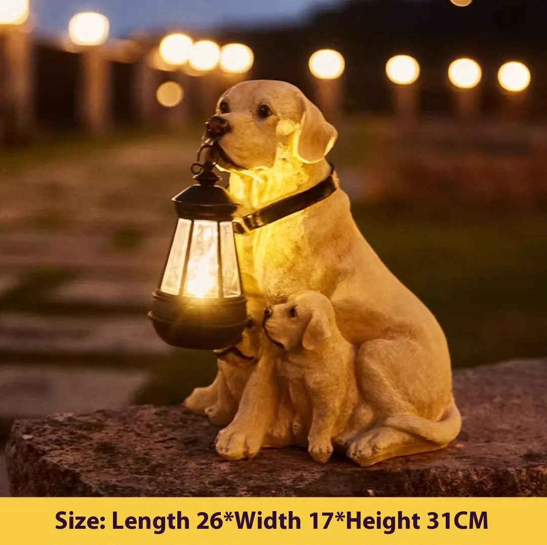Solar garden lamp ornament resin craft in pastoral style with colour option