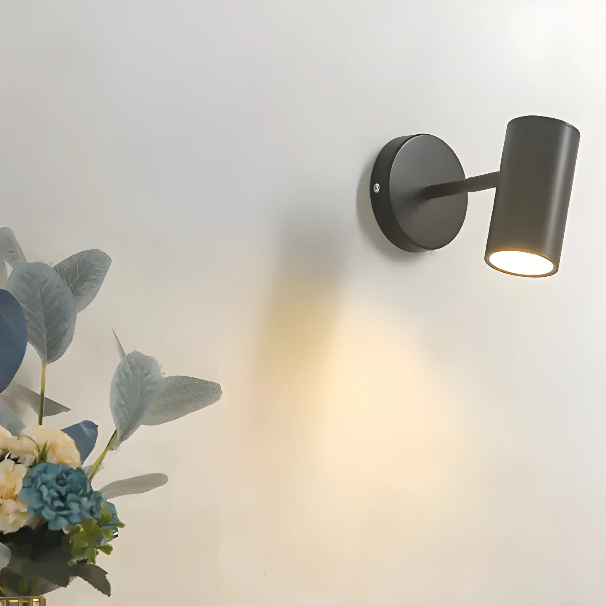 Gold minimalist Nordic wall lamp for bedside or study use, compact metal design, 220V rated